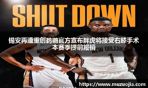 锡安再遭重创鹈鹕官方宣布胖虎将接受右膝手术本赛季提前报销